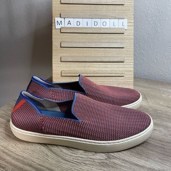 Rothy’s Tangerine Triple Stitch Slip on Sneaker Retired Shoes